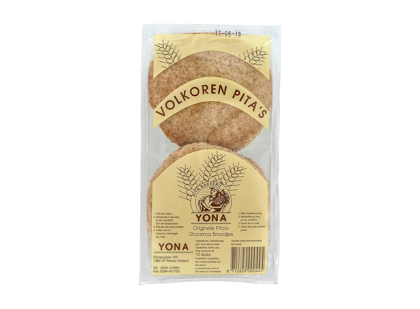 Yona volkoren pita’s